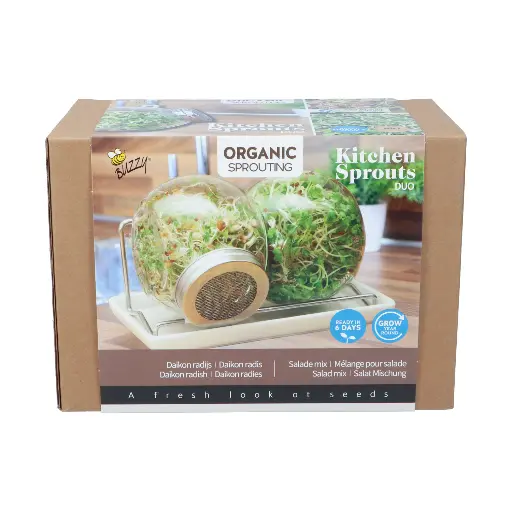 [Buzzy-085388] Daikon-Rettich- und Salatmischung-Anbauset – Keimgemüse – BIO